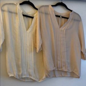 2 Joie silk pleated Marru tops size XS